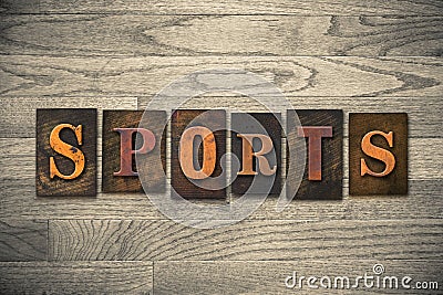 Sports Wooden Letterpress Theme Stock Photo