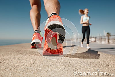 Sportsman fitness sunrise jog workout welness concept Stock Photo