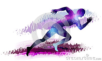 Sportsman running Vector Illustration