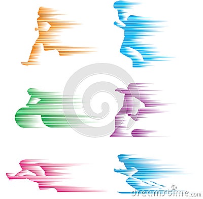 Sportsmen silhouette Vector Illustration