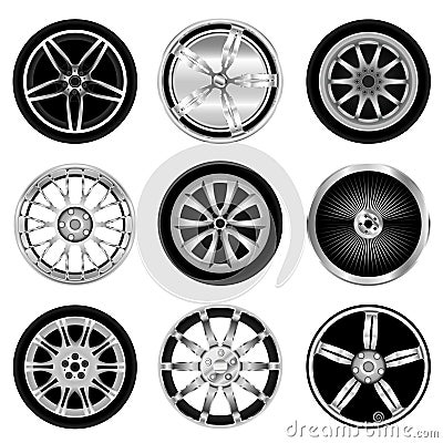 Sporty aluminum wheel Vector Illustration