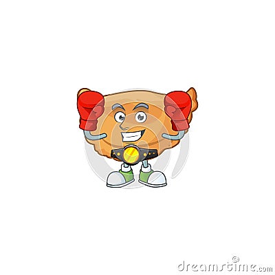 A sporty cornes de gazelle boxing athlete cartoon mascot design style Vector Illustration