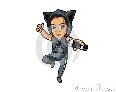 Sporty Girl Cartoon Vector Illustration