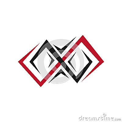 sporty initial X Letter logo design vector concept illustration Vector Illustration