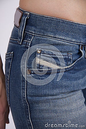 Sporty legs in jeans Stock Photo