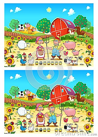 Spot the differences Vector Illustration