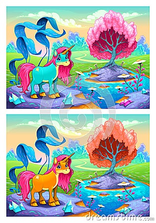 Spot the differences Vector Illustration