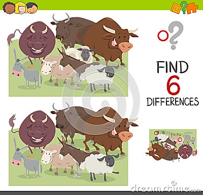 Spot the differences worksheet Vector Illustration