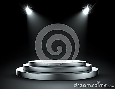 Spot lights with stage Stock Photo