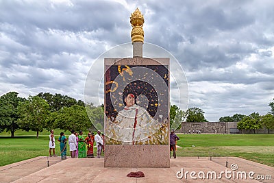 The spot of Rajiv Gandhi death at Rajiv Gandhi Memorial, India Editorial Stock Photo