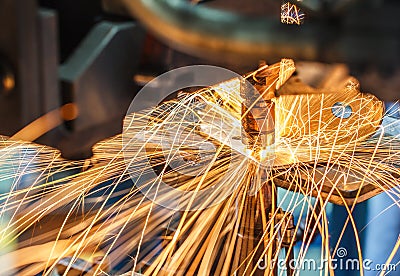 Spot welding machine, automotive part in a car factory Stock Photo