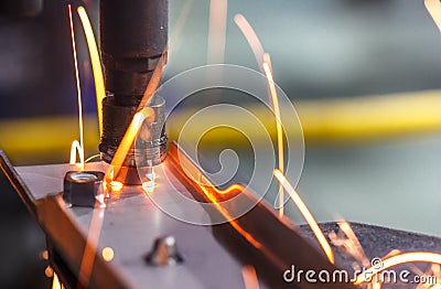 Spot welding machine, automotive part in a car factory Stock Photo