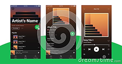 Spotify Artist Profile Mockup Mobile Vector Illustration