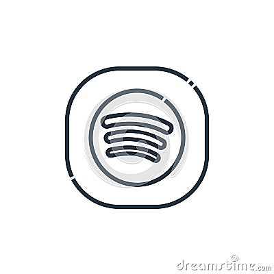 spotify icon vector from social media logos concept. Thin line illustration of spotify editable stroke. spotify linear sign for Vector Illustration