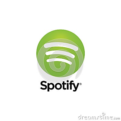 Spotify logo white background editorial illustrative Editorial Stock Photo