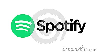 Spotify icon printed on paper. Editorial Stock Photo