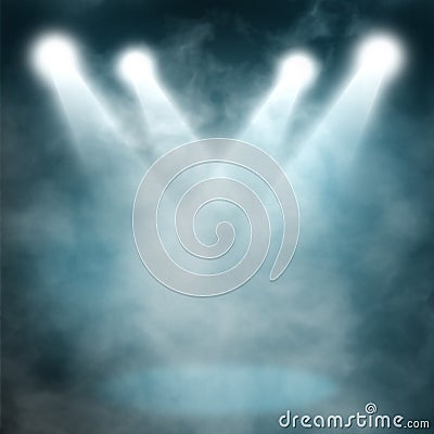 Spotlight blue on smog Stock Photo