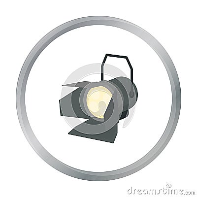 Spotlight icon in cartoon style isolated on white background. Light source symbol stock vector illustration Vector Illustration