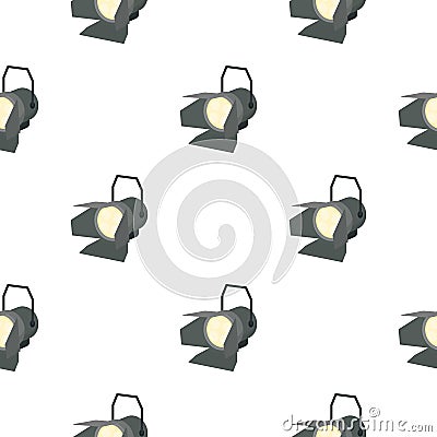Spotlight icon in cartoon style on white background. Light source pattern stock vector illustration Vector Illustration