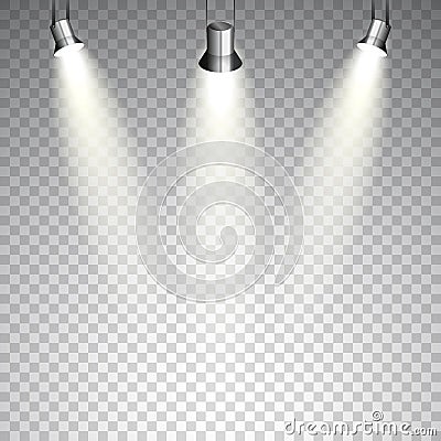 Spotlights on transparent background Vector Illustration