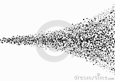 Spots, dots scatter black noise and grain distress textured on w Vector Illustration