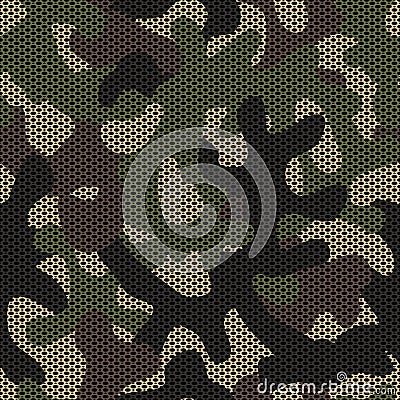 Spotted camouflage. Seamless vector pattern. Forest coloring. Vector Illustration