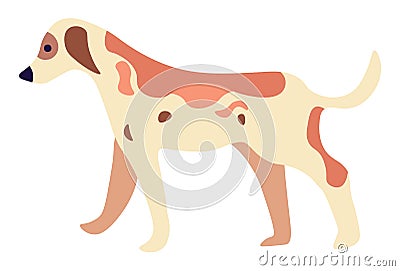 Spotted Dog Standing on Four Paws Isolated Animal Vector Illustration