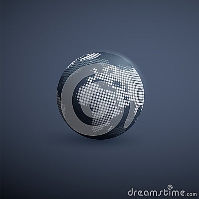 Spotted Earth Globe Design - Global Business, Technology, Globalization Concept, Vector Design Template Vector Illustration