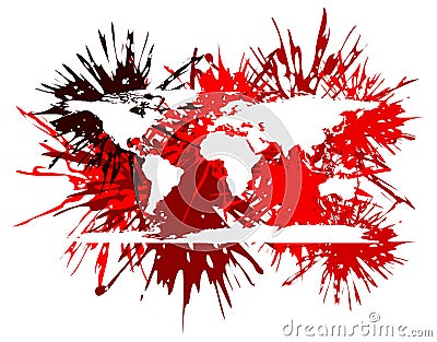 Spotted globe, world, colors, isolated. Cartoon Illustration