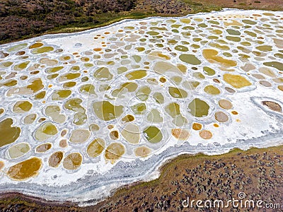 Spotted Lake Osoyoos Okanagan Similkameen Valley Stock Photo