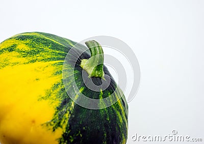 Spotted patty squash on a white background. Stock Photo