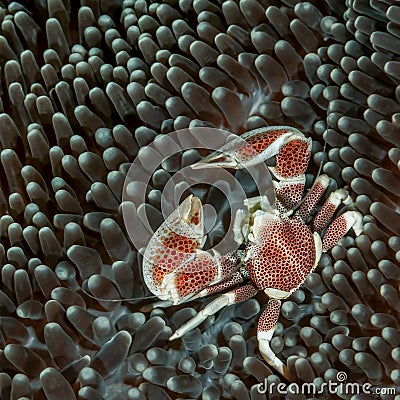 Spotted porcelain crab Stock Photo