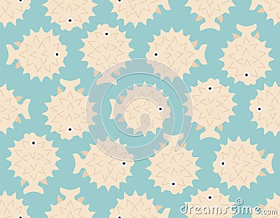 Spotted Puffer pattern seamless. Baby fabric texture Vector Illustration