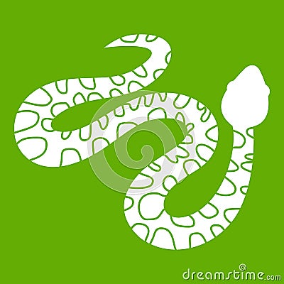 Spotted snake icon green Vector Illustration