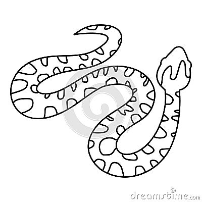 Spotted snake icon, outline style Vector Illustration