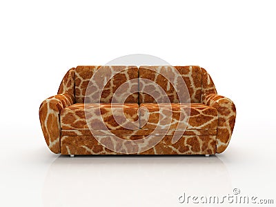 Spotted sofa with imitation under skin of the giraffe Stock Photo