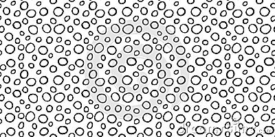Spotty abstract vector seamless pattern. Random rings, dots, circles, spots, stains, bubbles, stones. Irregular texture Vector Illustration