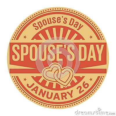 Spouses Day, January 26 Vector Illustration