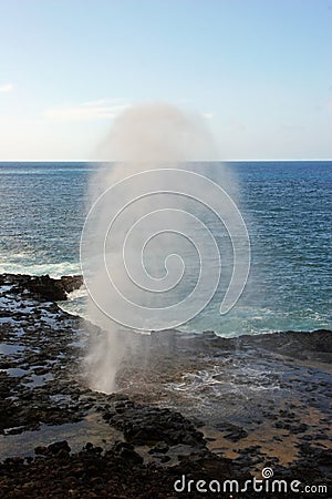 Spouting Horn in Hawaii Stock Photo