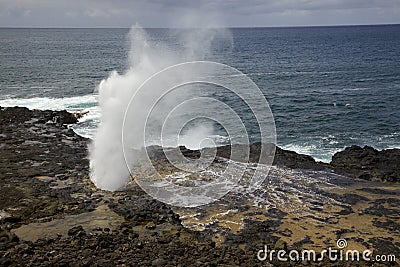 Spouting Horn on Kauai Stock Photo