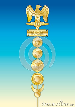 SPQR, Military symbol of the Roman Empire Vector Illustration