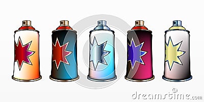 Spray aerosol set Vector Illustration