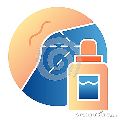 Spray antiperspirant flat icon. Armpit deodorant color icons in trendy flat style. Underarm deodorant gradient style Vector Illustration