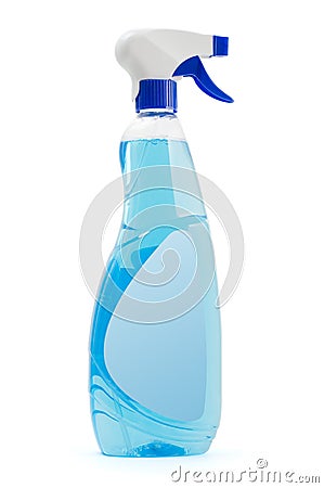 Spray bottle with blank label Stock Photo