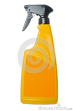 Spray bottle with blank label Stock Photo