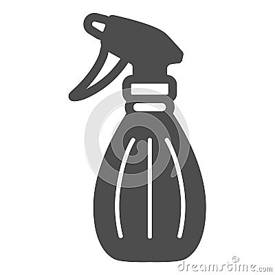 Spray bottle, pulverizer solid icon, gardening concept, atomizer vector sign on white background, glyph style icon for Vector Illustration