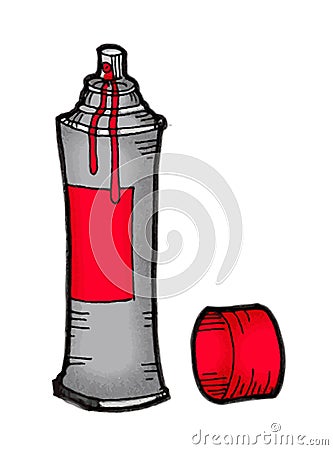 Spray can Drawing Stock Photo