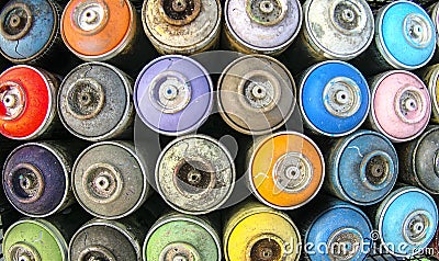 Spray cans color pattern Stock Photo