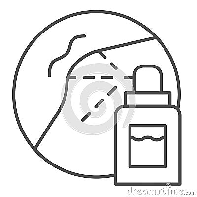 Spray deodorant underarm thin line icon. Armpits and deodorant vector illustration isolated on white. Body freshness Vector Illustration