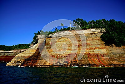 Pictured Rock, Munising, MI Spray Falls Stock Photo